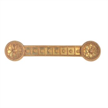 Vintage antique 19th Century 18K gold bar brooch decorated with gold granulation by Unbekannter Künstler