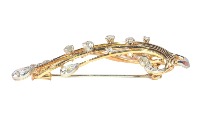 Vintage 1960's French gold diamond brooch by Artiste Inconnu
