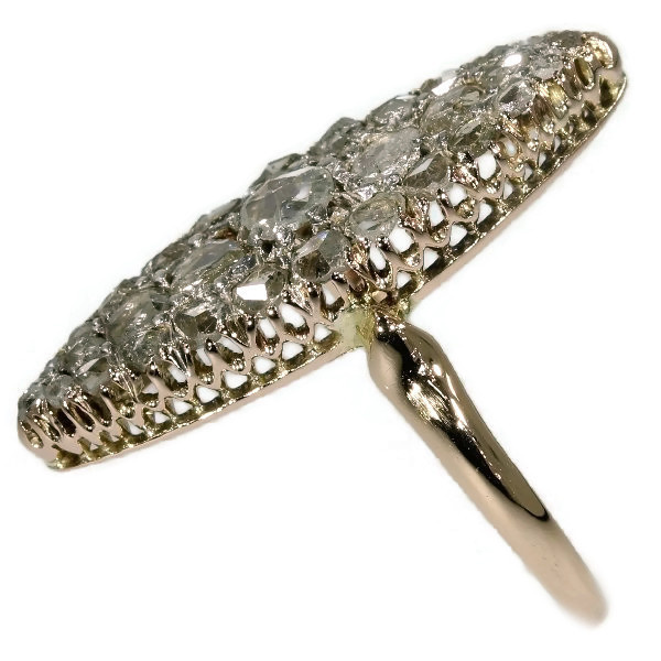 Antique rose cut diamond marquise-shaped ring by Unbekannter Künstler
