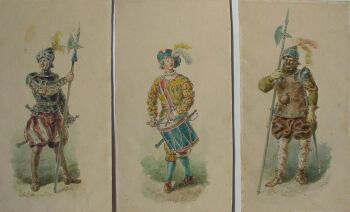 Twee hellebaardiers en een trommelslager by Charles Rochussen