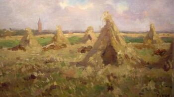 Korenschoven bij Huizen by Jacob Ritsema
