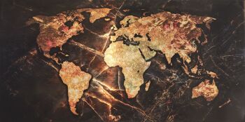 World Map Marble by Angela Gomes