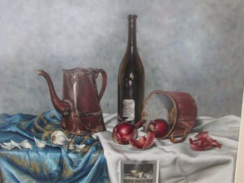 STILLEVEN MET TINNEN POT EN PAN by NORA BUZEK