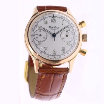 Vintage gold Breitling Mens Watch, 1945 fully refurbished by Breitling Switzerland by Artista Sconosciuto