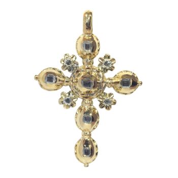 Antique Rococo diamond cross by Artiste Inconnu