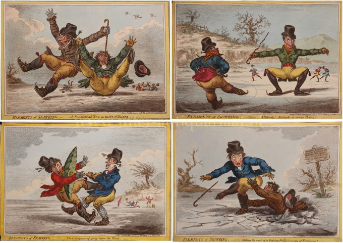 Skating satire by James Gillray