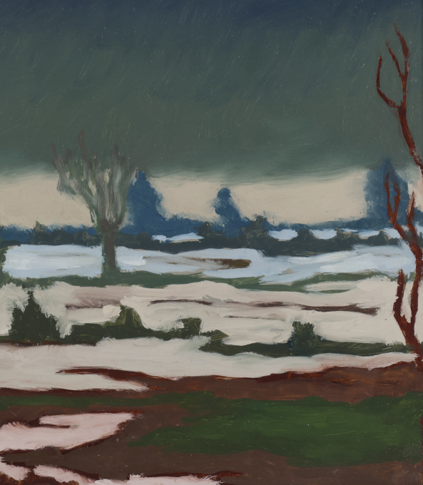 Winter landscape with flooded land by Willem Bol
