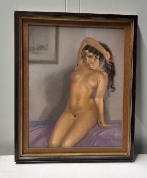 A Nude Girl Posing by Frans van Ermengem