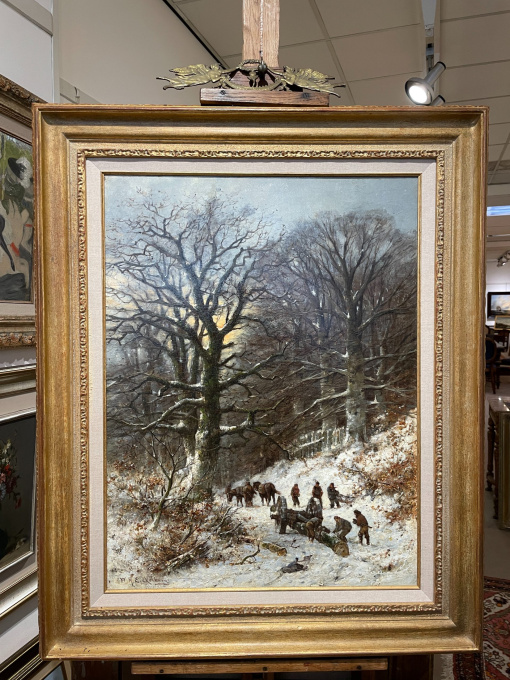 Houtkap in de winter by Willem Henrik Eickelberg