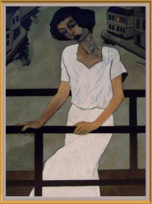 Woman at the bridge by Bozena Dusseau Labedz