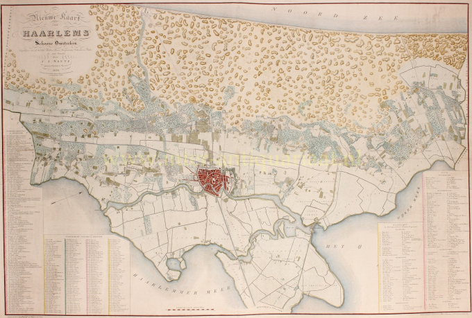 Nieuwe Kaart van Haarlems Schoone Omstreken by F.J. Nautz