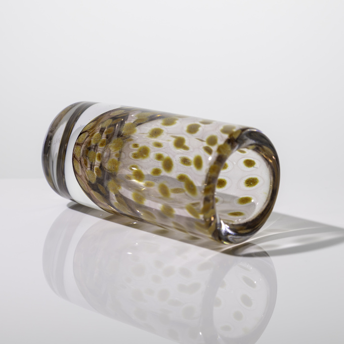 A unique pink, amber and clear glass Art-object – Kosta Glasbruk, Sweden 1960’s by Vicke Lindstrand