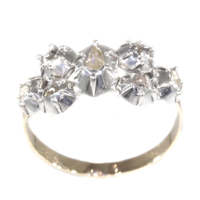 Antique ring with rose cut diamonds Victorian age by Artista Sconosciuto