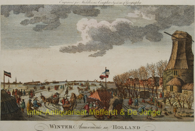 ijsgezicht Dutch winter/ ice skating scene by John June