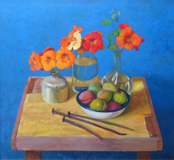 Stilleven met Oost Indische Kers by Rutger Hiemstra