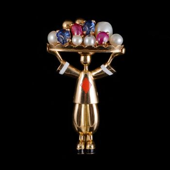 Harlequin brooch by Unknown artist