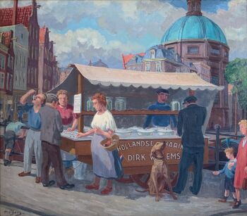 Haringkar op de Haarlemmersluis te Amsterdam by Henk Melgers
