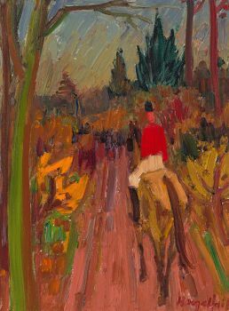 Ruiters in het bos by Hubert Malfait