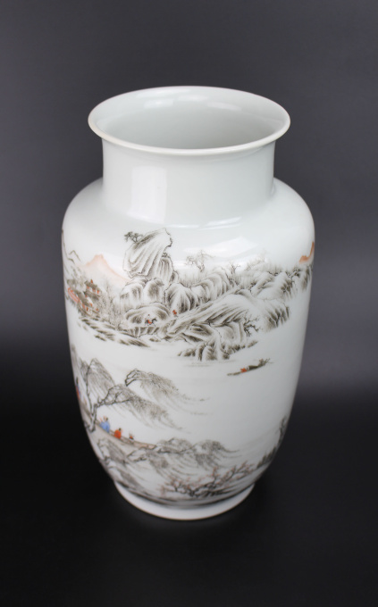A ‘river landscape’ vase, Hongxian mark and possibly of the period or Republic period by Onbekende Kunstenaar