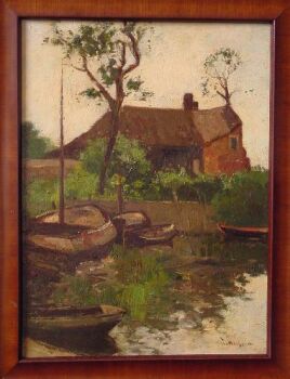 Boerderij met bootjes in Kortenhoef by Louis Stutterheim