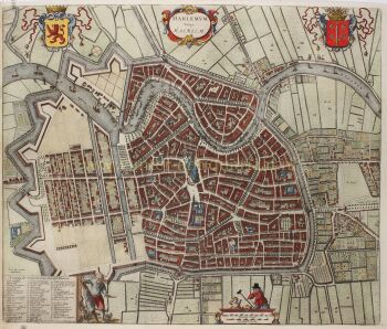 Historische kaart van Haarlem by Frederick Wit (1630-1706)