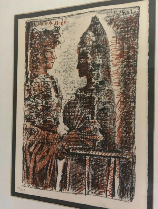 A beautiful 'Torero y Senorita' lithograph by Pablo Picasso by Pablo Picasso