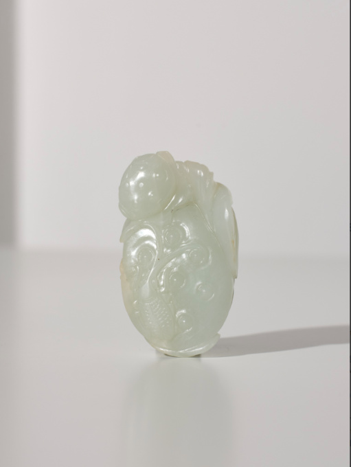 A white jade ‘Lotus Seedpod and Bug’ carving, Qing dynasty, 18th century by Artiste Inconnu
