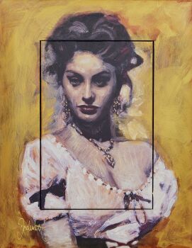 Young Sophia Loren Gold by Peter Donkersloot