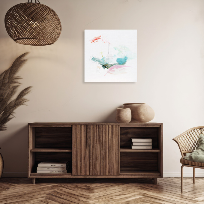 #476 60 x 60 cm | gemengde techniek op linnen by Charlot Terhaar sive Droste