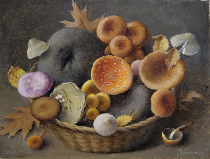 Stilleven met Paddenstoelen by Jan Voerman jr