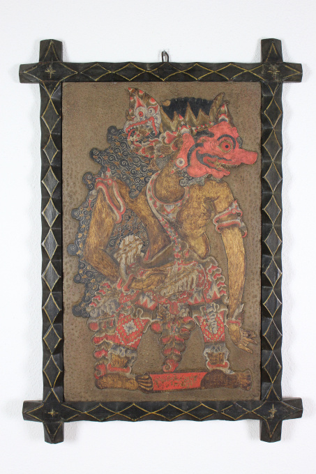 A pair of Javanese wooden polychrome painted wall panels, c. 1900 by Artista Desconhecido