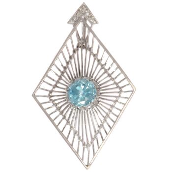 Artist Jewelry by Chris Steenbergen white gold pendant with diamond and starlite by Chris Steenbergen