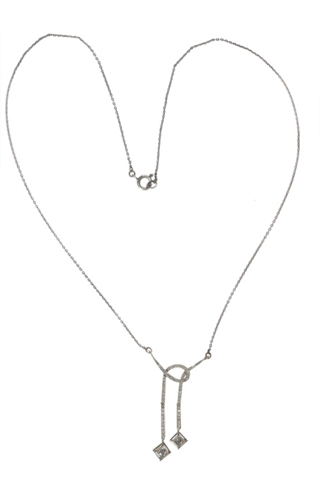 Charming vintage Belle Epoque diamond necklace by Artista Desconhecido