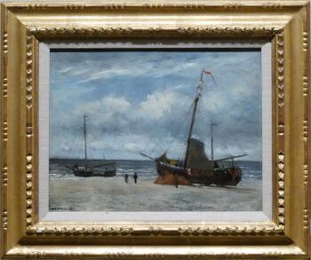 Vissersboten op het strand by Jan Heppener