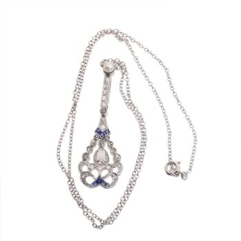 Belle Époque to Art Deco platinum pendant with rose cut diamonds, ca. 1920 by Unbekannter Künstler