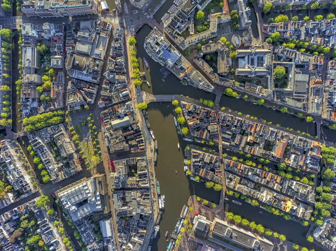 Munt Tower - Amsterdam Aerials by Jeffrey Milstein
