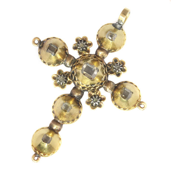 Antique Georgian gold diamond cross with old mine brilliant cut diamonds by Unbekannter Künstler