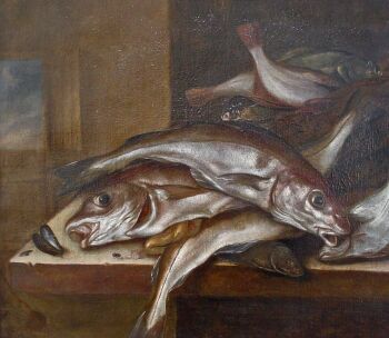 Still life with haddock by Jacob Gillig