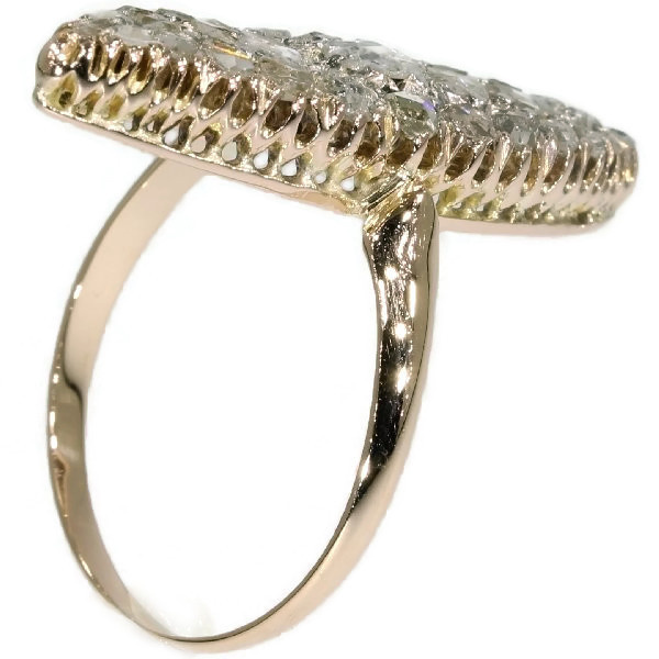 Antique rose cut diamond marquise-shaped ring by Unbekannter Künstler