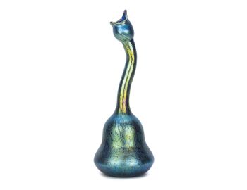 Johann Loetz Witwe - Cobalt Papillon Gooseneck vase - Exhibition piece from Musée du Conches by Johann Loetz (Lötz) Witwe Klostermühle
