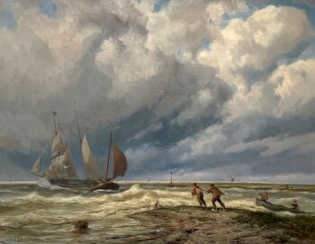 Zeegezicht by Jan H.B. Koekkoek