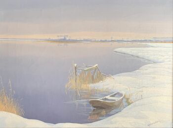 Winters gezicht op Loosdrechtse plas by Dirk Smorenberg
