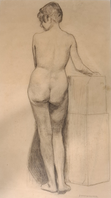 Study of a Standing Female Nude by Adriana Diderika van Houweninge