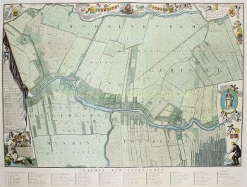 FINEST MAP OF LOENEN AAN DE VECHT “Nieuwe kaert van Loenen” by Kornelis Kooten van Bloemswaard