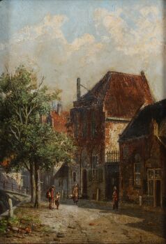 Dutch city view by Adrianus Eversen