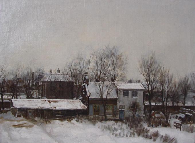 Outskirts of Amsterdam in wintertime by Cornelis Stroo