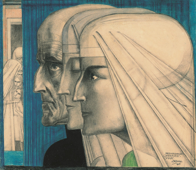 Bezonkenheid, Meditatie, Vuur by Jan Toorop
