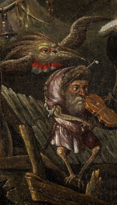 17th C representation of the Roof of Folly: An Allegory of the Fall, German School. by Unbekannter Künstler