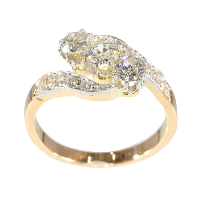 Love Across Time: 1920s Belle Époque Diamond Statement Ring by Unknown artist