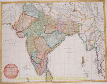 India antique map by Mannert